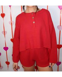Day + Moon - Knit Button Down Sweater Set - Lyst