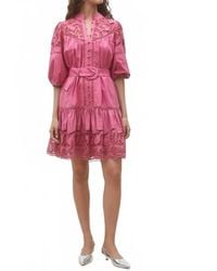 Suncoo - Caty Short Embroidered Mini Dress - Lyst