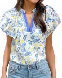 Shewin - Edie Floral Print Top - Lyst