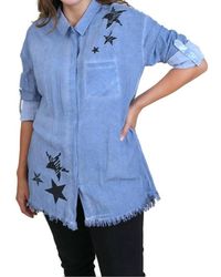 Umgee - Frayed Button Up Shirt - Lyst