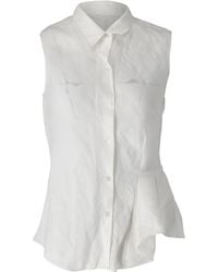 Theory - Biaz Sleeveless Ruffled Gauze Blouse - Lyst
