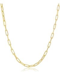 Simona - Sterling Silver 2.8mm Paper Clip Anklet - Gold Plated - Lyst