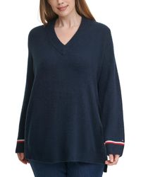 Tommy Hilfiger - Plus V-neck Cozy Pullover Sweater - Lyst