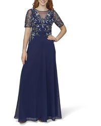 Adrianna Papell - Chiffon Embellished Evening Dress - Lyst