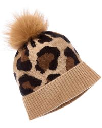 Amicale Cashmere - Cheetah Knit Cashmere Hat - Lyst