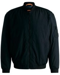 BOSS - Water-Repellent Bomber Jacket With Logo Badge - Lyst