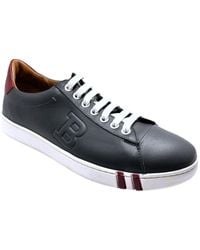 Bally - Asher 6217401 Dark Calf Plain Leather Sneakers Size 6.5 - Lyst