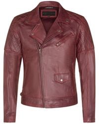 Infinity Leather - Cross Zip Leather Biker Jacket - Lyst