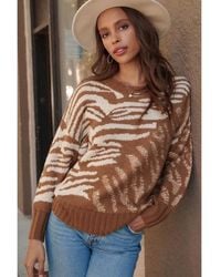 TRUEDAMES - A Zebra Print Pullover Sweater - Lyst