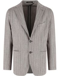 Tagliatore - Herringbone Notch Lapel Tailored Jacket - Lyst