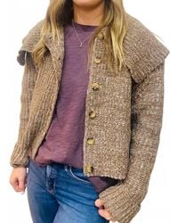 Thml - Cropped Knitted Collar Cardigan - Lyst