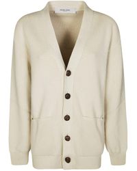 Golden Goose - Cotton Cardigan With Five-Button Front And Logo Detail - Lyst