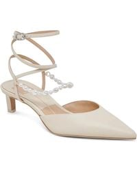 Dolce Vita - Loklyn Pump Vanilla Leather Pointed Toe Kitten Heel Htat1089 - Lyst