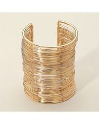 Fashnzfab - Metal Wire Wide Cuff Bracelet - Lyst