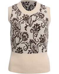 Sandro - Sleeveless Paisley Print Knitted Vest - Lyst