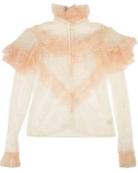 Rodarte - Pink & Floral Tulle Blouse - Pink/ - Lyst