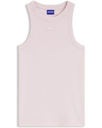 HUGO - Stretch-Cotton Tank Top With Logo Label - Lyst