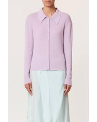 Plan C - Shirt Collar Merino Wool Cardigan - Lyst