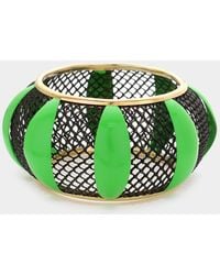 Fashnzfab - Color Block Enamel Metal Mesh Bangle Bracelet - Lyst
