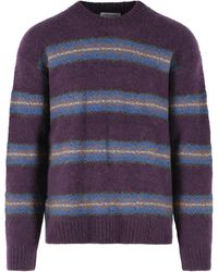 Dries Van Noten - Alpaca Blend Sweater With Horizontal Striped Pattern - Lyst