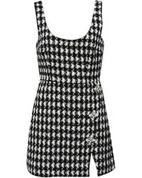 Self-Portrait - Check Boucle Mini Dress - Lyst