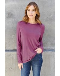 TRUEDAMES - Full Size Round Neck Long Sleeve Top - Lyst