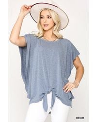 TRUEDAMES - Leopard Jacquard Knit Jersey Top With Front Tie, Ruffled Sleeve - Lyst