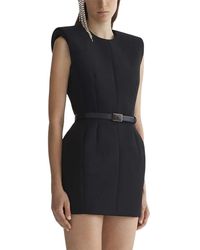 Mugler - Structured Mini Dress With Padded Shoulders - Lyst