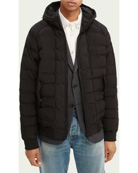 scotch & soda hooded water repellent puffer jacket