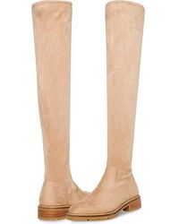 Steve Madden - Lizbeth Boots 8 Taupe Round Toe Knee-High Block Heel Khd459 - Lyst