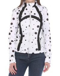 oolala - Polka Dot Zip Front Scuba Mesh Jacket - Lyst