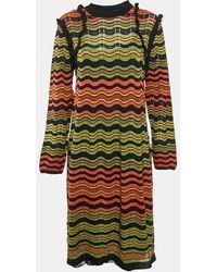 Missoni - Patterned Knit Ruffled Short Dress - Lyst
