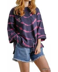 Umgee - Tie Dye Distressed Pullover Sweater - Lyst