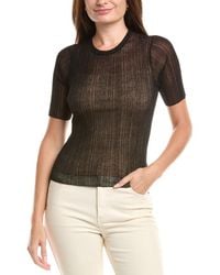 Vince - Double Layer Rib Elbow-Sleeve Sweater - Lyst