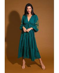 TRUEDAMES - Young Love Woven Midi Dress - Lyst