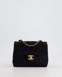Chanel - Vintage Satin Mini Square Flap Bag With 24k Gold Hardware - Lyst