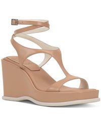 Vince Camuto - Fetemee Leather Slip On Wedge Sandals - Lyst