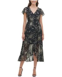 Kensie - Metallic Midi Cocktail And Party Dress - Lyst