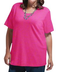 On The Plus Side - Solid Short Sleeve U-Neck Tee - Lyst