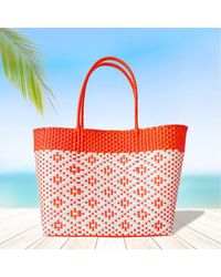 Fashnzfab - Aztec Pattern Basket Weave Tote Bag Shoulder Bag - Lyst