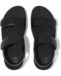 Fitflop - Lulu Fv8-090 Slide Sandals Leather Adjustable Strap Slip On - Lyst