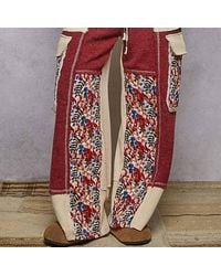 Pol - Contrast Thermal Knit Patchwork Pants - Lyst