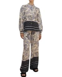 Imprévu - Border Print Wide Leg Pants - Lyst