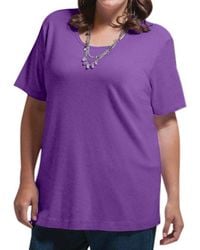 On The Plus Side - Solid Short Sleeve U-Neck Tee - Lyst