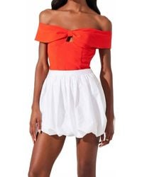 Astr - Telayna Off Shoulder Bow Top - Lyst