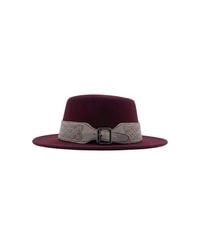 NF - Woolen Belted Fedora Hat - Lyst