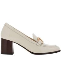 Ferragamo - Ferragamo Heeled Loafer With Gancini Ornament - Lyst