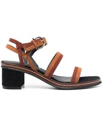 Ferragamo - Ferragamo Two-Tone Leather Sandals - Lyst