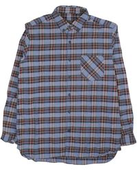 Freemans Sporting Club - Plaid Long Sleeve Cotton Shirt - Lyst