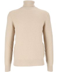 Circolo 1901 - Textured Ribbed Wool Turtleneck Sweater - Lyst